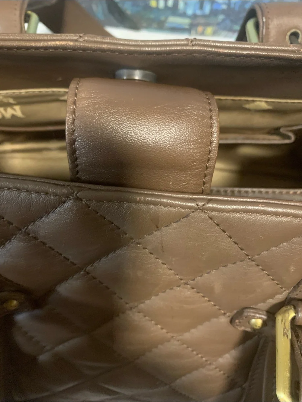 MCM Quilted Brown Leather Shoulder Bag Limited Edition - Picture 11 of 16